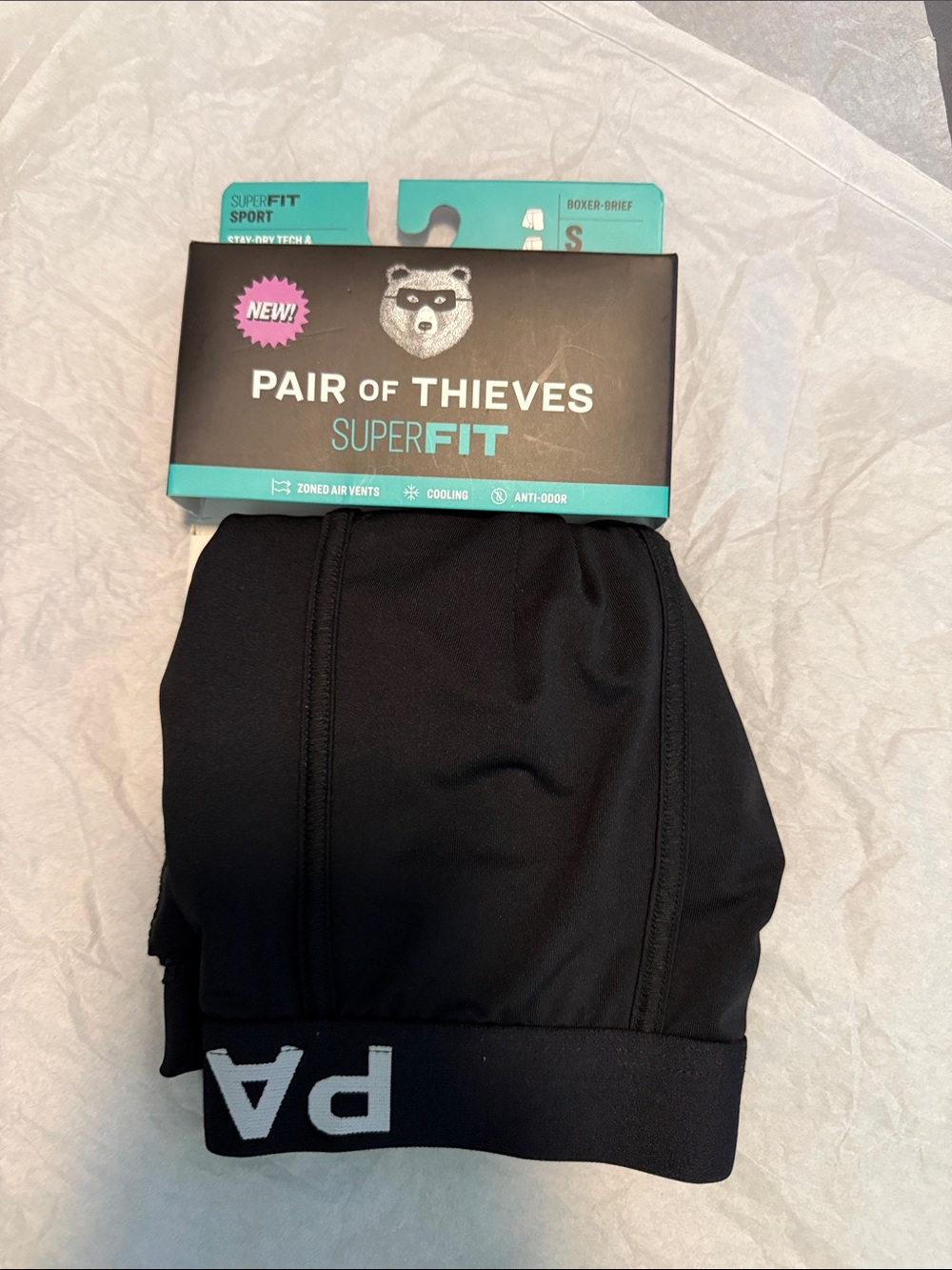 Pair of Thieves SuperFit Sport Black Boxer Brief S